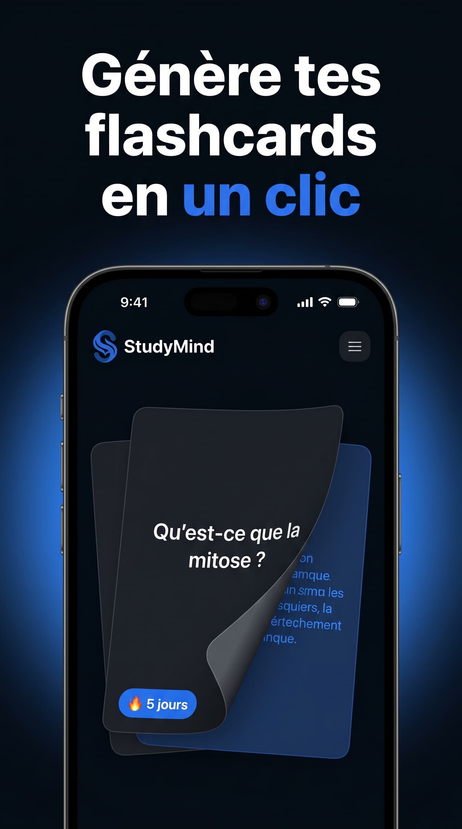 Flashcards StudyMind — génère tes cartes mémo en un clic depuis ton cours